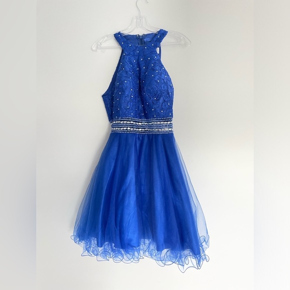 Royal Blue Sparkle Formal Dress - Picture 3 of 6